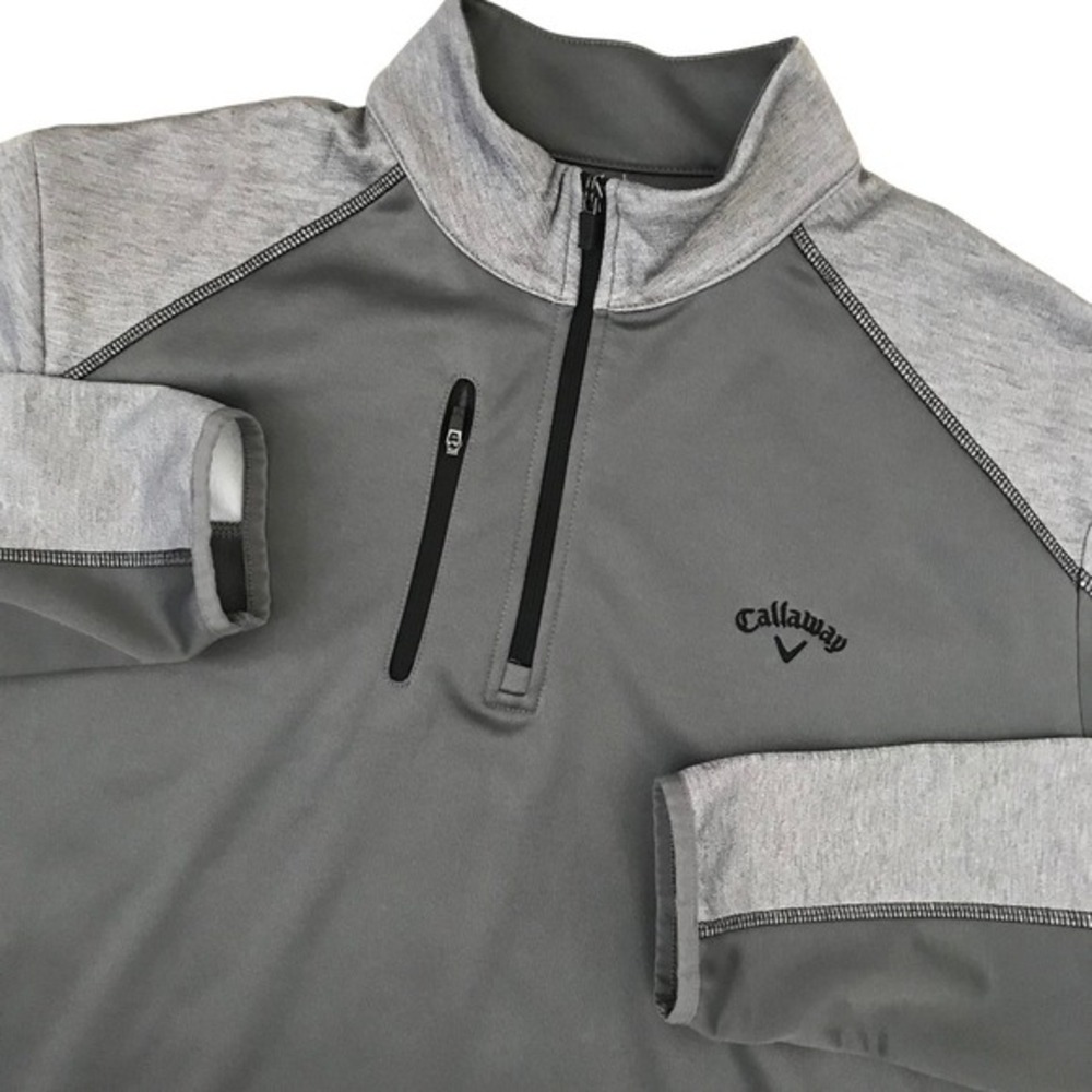 Callaway Golf 1/4 Zip Pullover Mens Large Long Sleeve Gray Performance Stretch - Picture 3 of 11